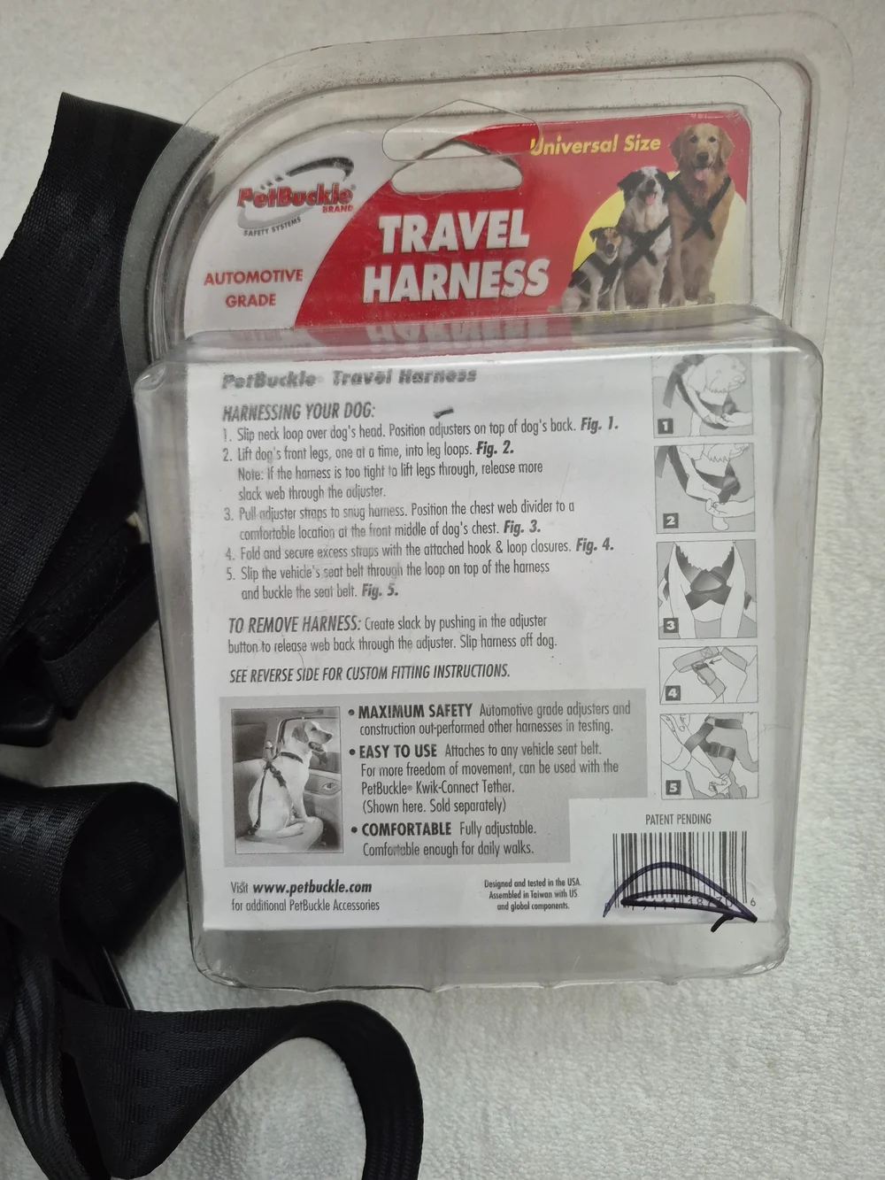 Adjustable Dog Car Safety Travel Harness One Size Fits Up To 200lbs